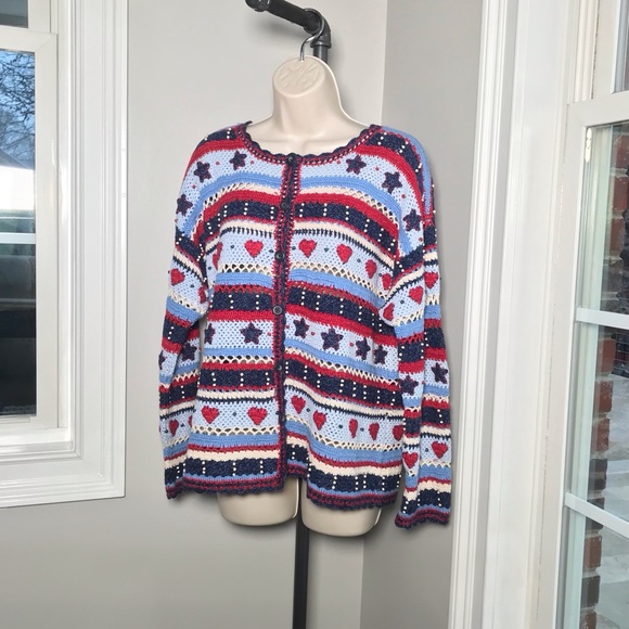 Design Options Philip Jane Gordon Crochet Cardigan ~ Women’s XL - Picture 4 of 8